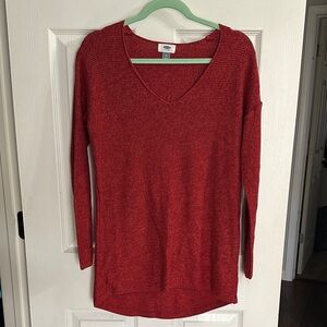 Old Navy Deep Red/Orange V-Neck Sweater